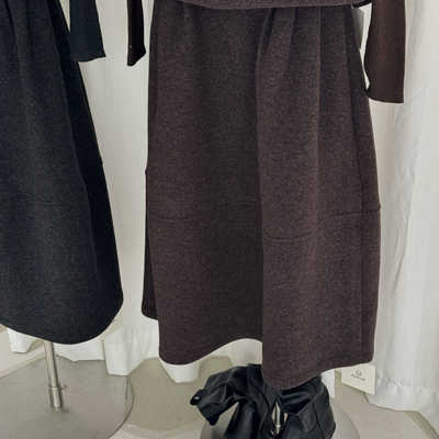 eternal.西子-首爆半松紧仿羊绒不挑人跑量质感分割线半身裙51722