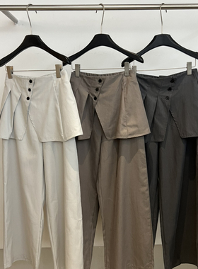 TINAMINI-26年早春简约设计感显瘦韩系休闲裤(配屁帘)Y128626