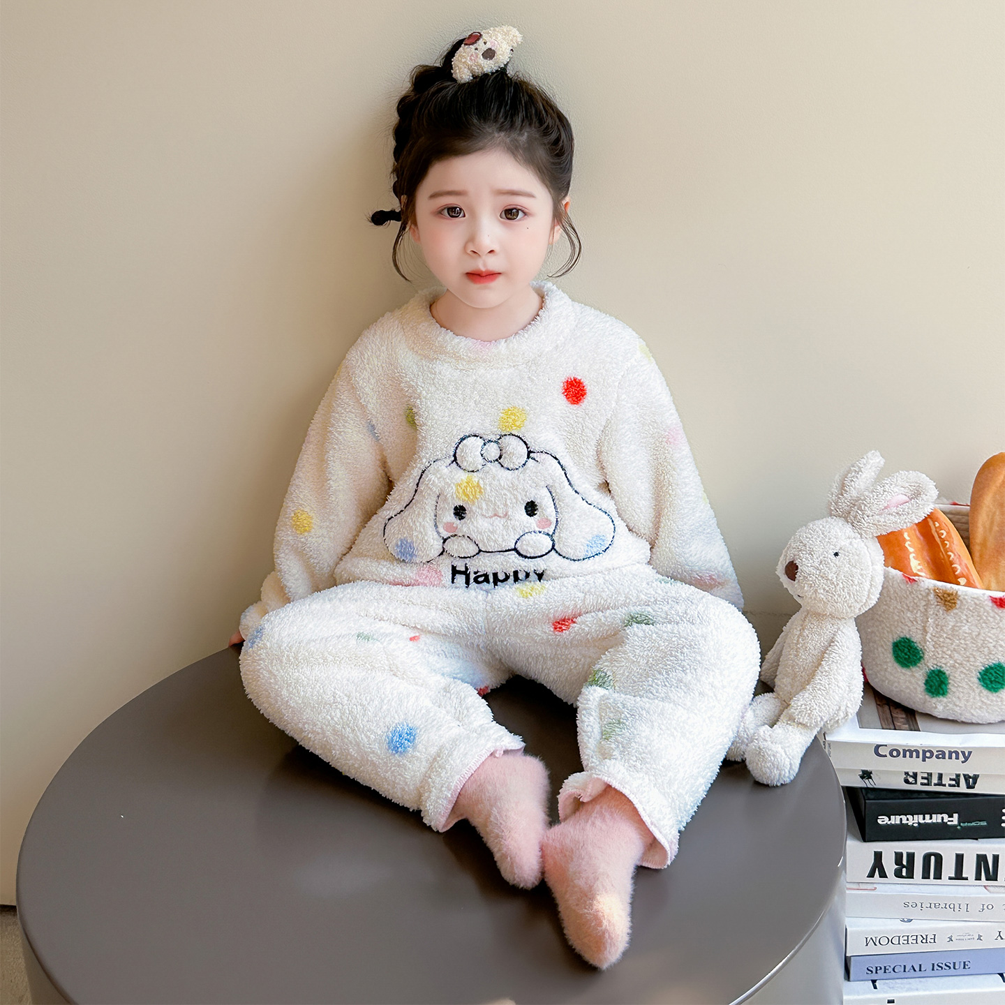 儿童睡衣女童秋冬款2025新款珊瑚绒宝宝卡通帕恰狗套装家居服套装