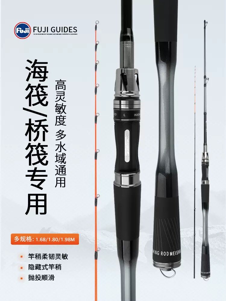 新款AX海筏钓竿1.68 1.8米实心玻纤竿稍近海钓鱼排竿岸抛筏钓鱼竿图片