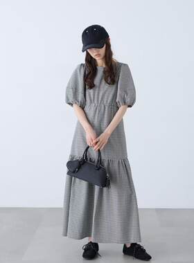 2026夏季新款连衣裙 格子裙  长款连体衣服