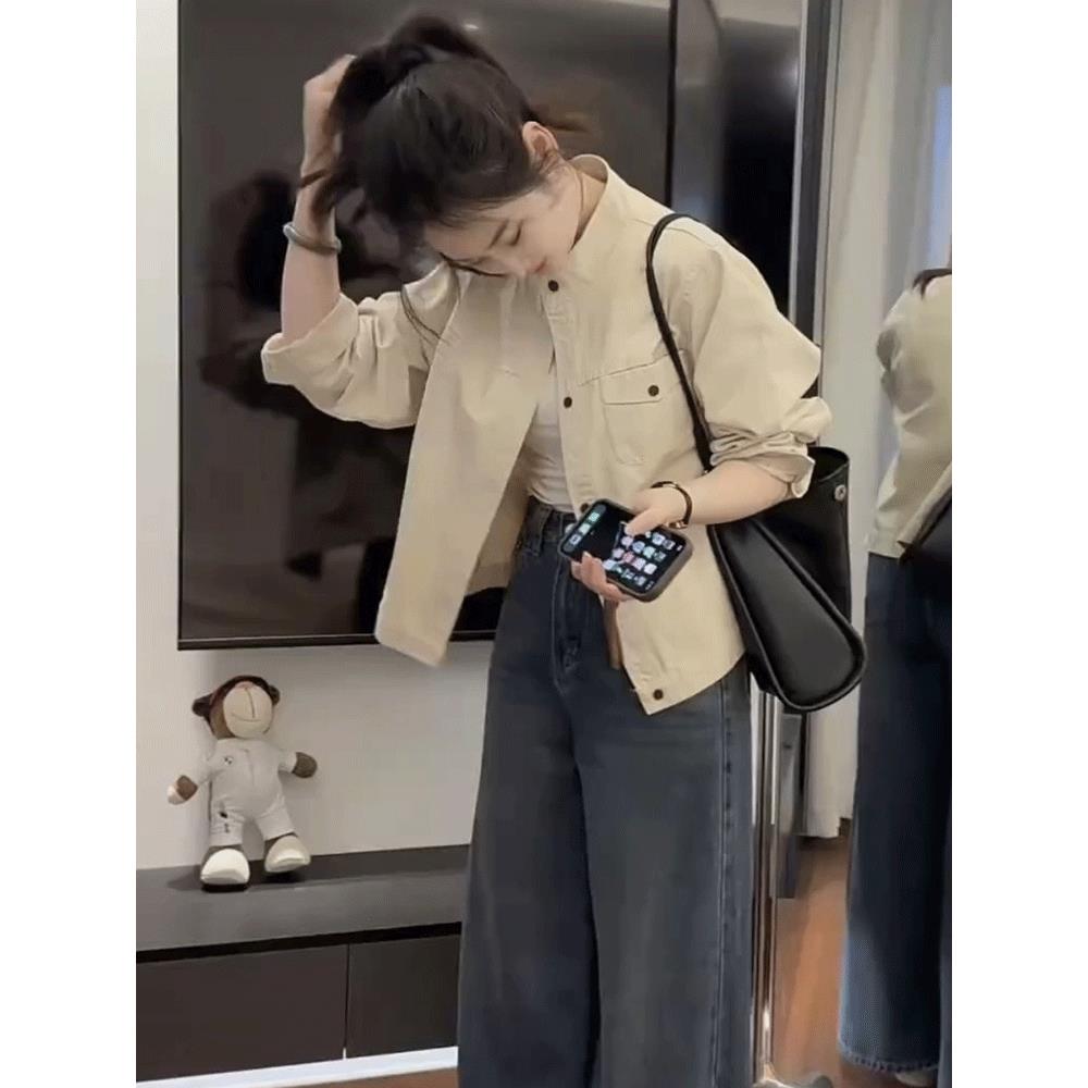 小个子立领棒球服短外套女春季新短外套
