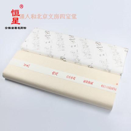 安徽恒星中国画六尺山水创作专用生宣纸纯手工制作胡开文文韵墨汁