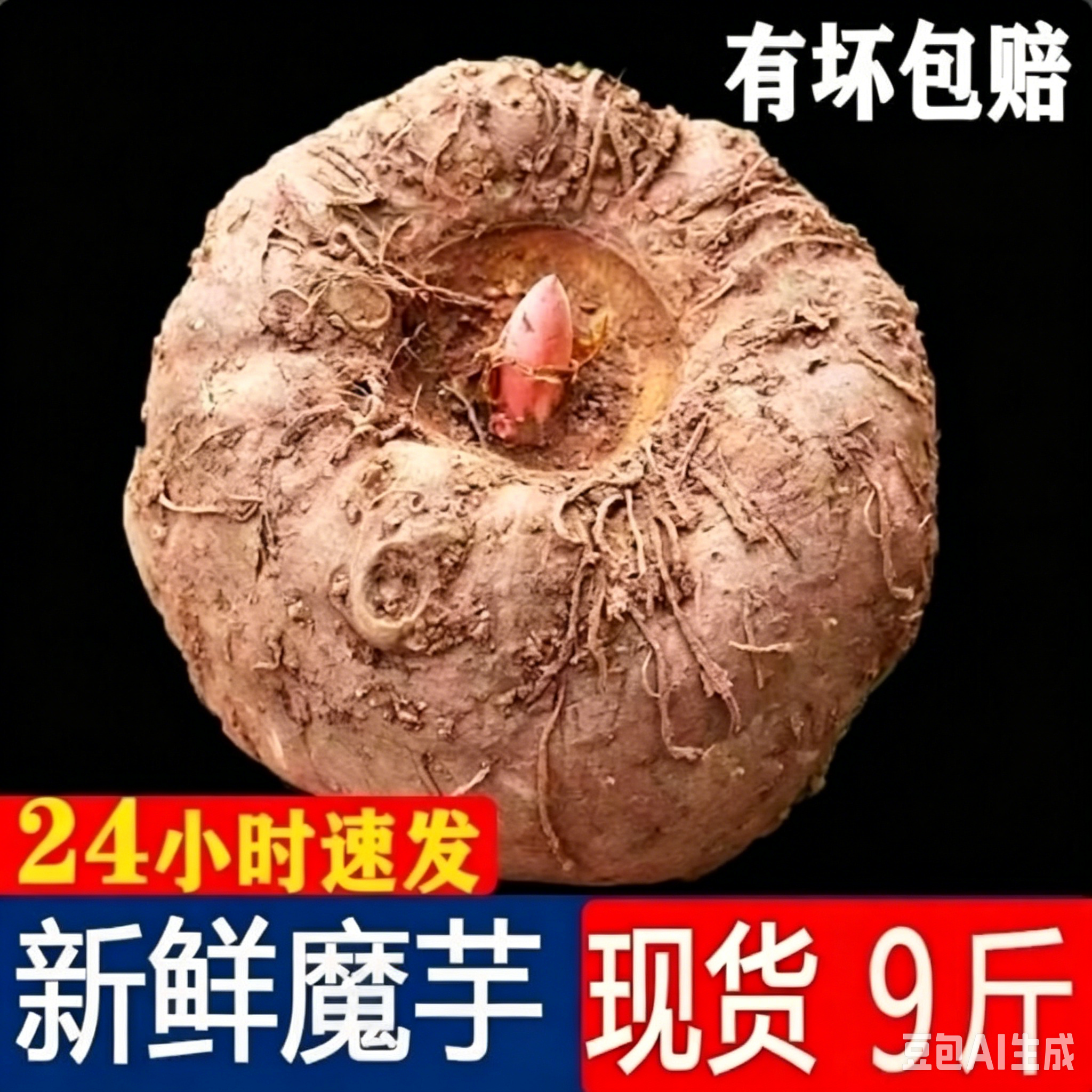 现货魔芋新鲜9斤云南魔芋生魔芋现挖正宗农家自种花魔芋头豆腐