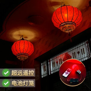 【电池】新年春节灯笼2026新款马年阳台不插电遥控电池款大红灯笼