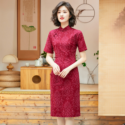 喜妈妈棉麻改良旗袍连衣裙