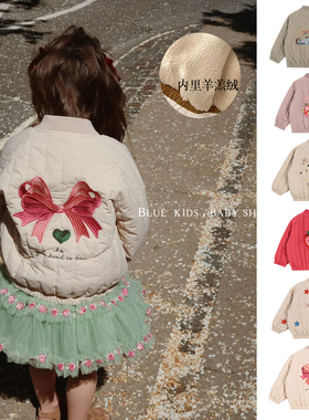 25秋冬新款丹麦Konges童装加厚保暖棒球服羊羔绒棉衣棉服宝宝外套