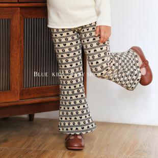 经典弹力喇叭裤 2025春夏新款女童舒适针织长裤亲肤百搭休闲裤子