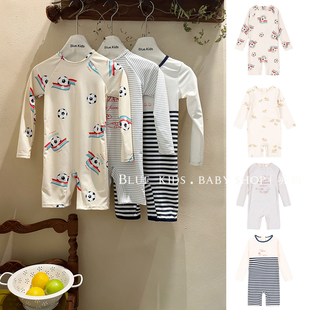 丹麦Konges新款 速干防晒泳衣中童男孩户外 男童游泳衣连体儿童长袖