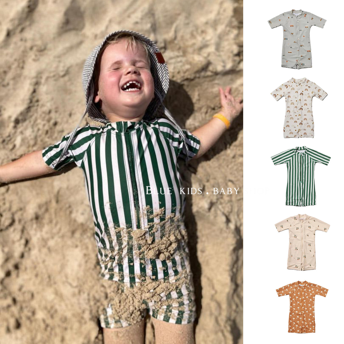 2026夏新款儿童泳衣男童女童短袖连体泳衣温泉速干防晒泳装冲浪服