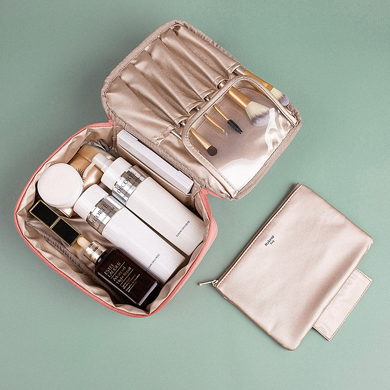 旅行化妆包洗漱包便携化妆袋手拿大容量简约化妆品收纳包