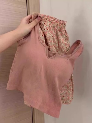 女碎花短裤可外穿纯棉家居服套装