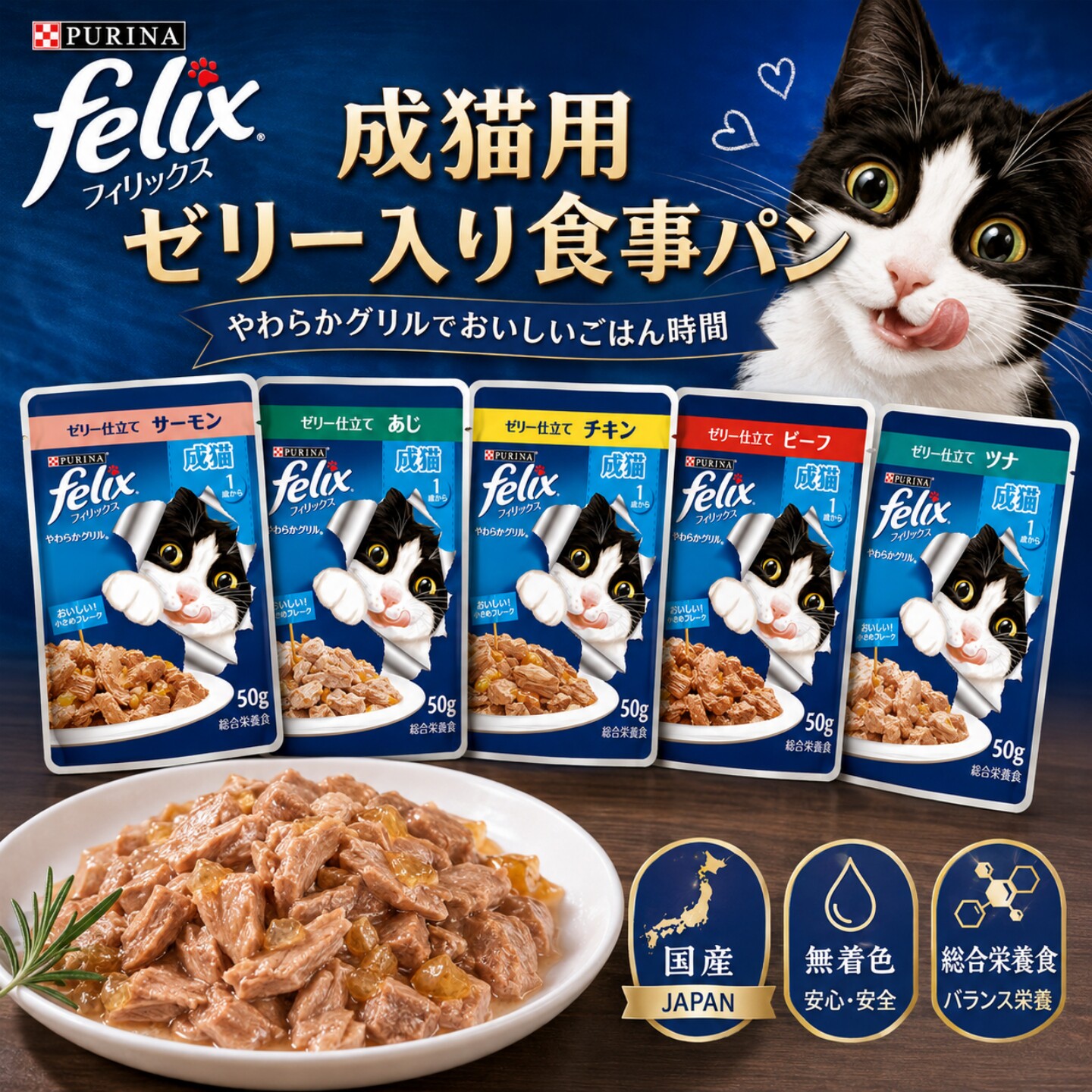 日本进口Felix猫主食餐包湿粮