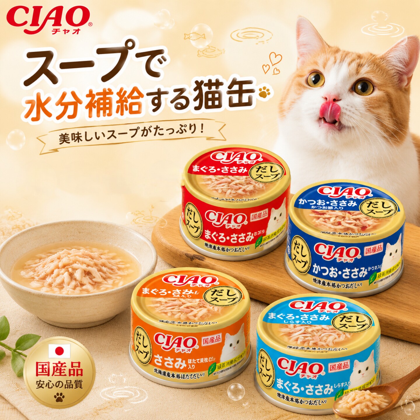 日本进口CIAO伊纳宝猫罐头全阶段营养补水鲜肉罐头浓汤猫主食零食