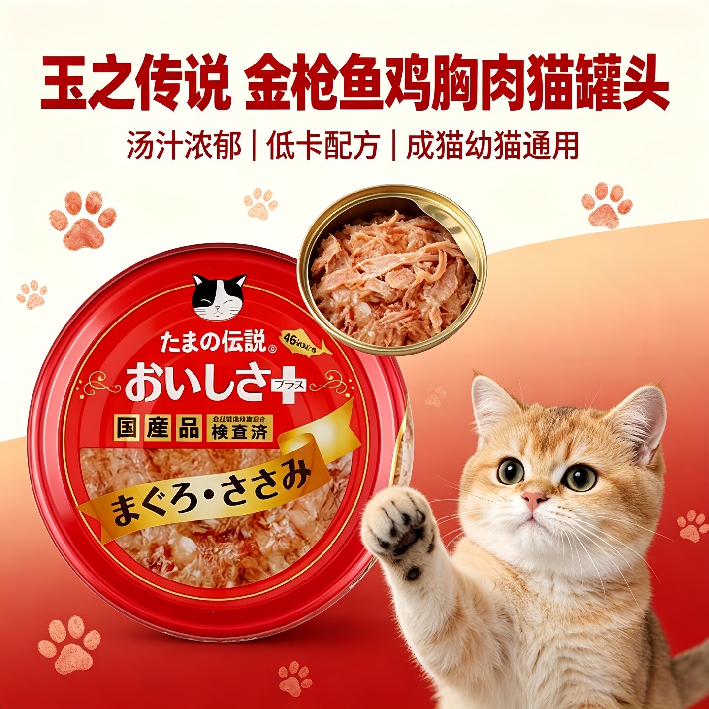 日本三洋的传说金枪鱼鸡胸肉猫罐头低卡配方补水猫湿粮成幼猫通用