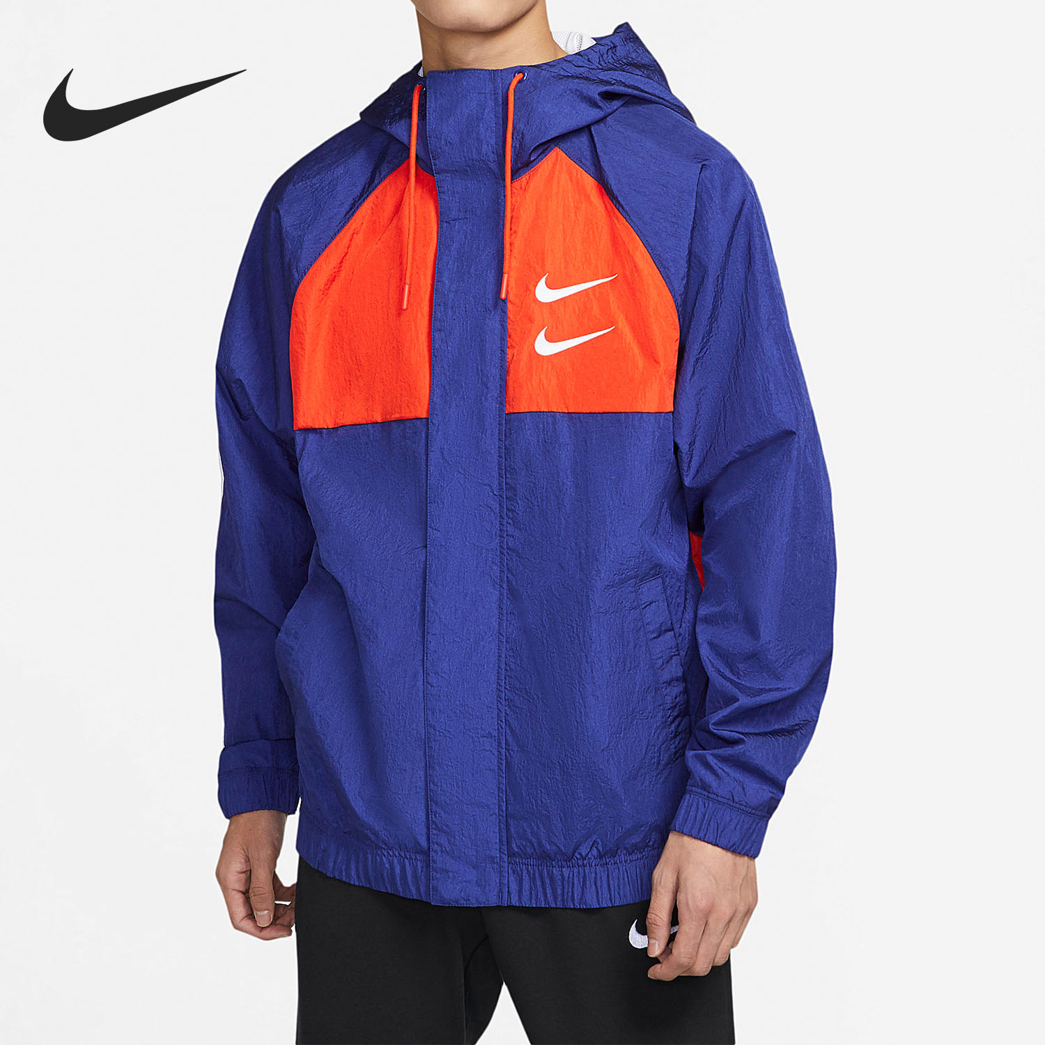 Nike/耐克正品时尚连帽拼接双钩男子运动休闲夹克DD1089-455