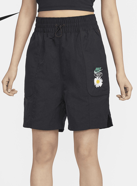 Nike/耐克正品portswear 女士梭织宽松高腰短裤HJ9424-010