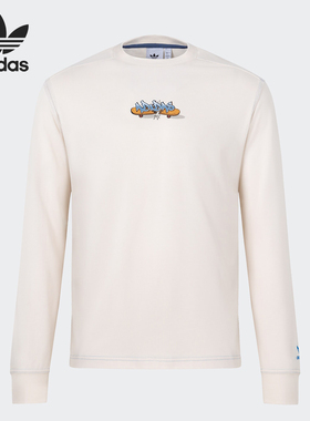Adidas/阿迪达斯正品三叶草2023秋季男女印花长袖T恤IY5374