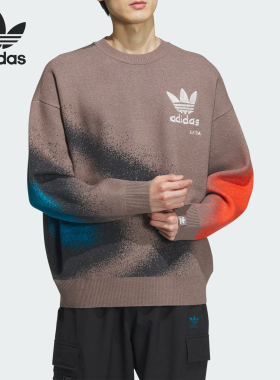 Adidas/阿迪达斯正品三叶草男女同款休闲运动宽松毛衣IY9517