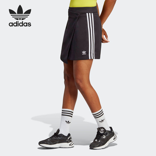 舒适休闲半身裙IC5475 26夏三叶草女复古时尚 Adidas 阿迪达斯正品