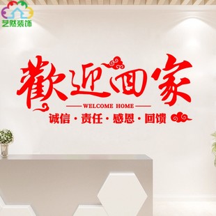 欢迎回家贴纸小区新房交房仪式入户大厅玻璃门电梯墙贴画装饰布置