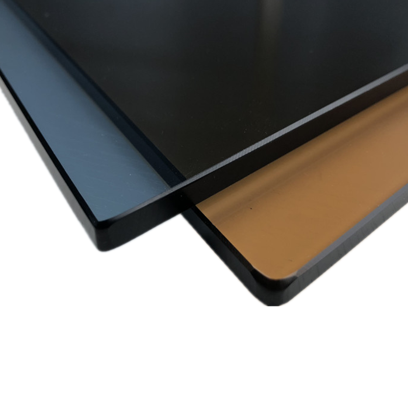 定做钢化玻璃黑色茶色茶玻灰色灰玻半透明定制餐桌面茶几圆形面板