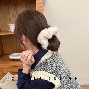 秋冬毛绒超柔软大肠圈发绳韩系