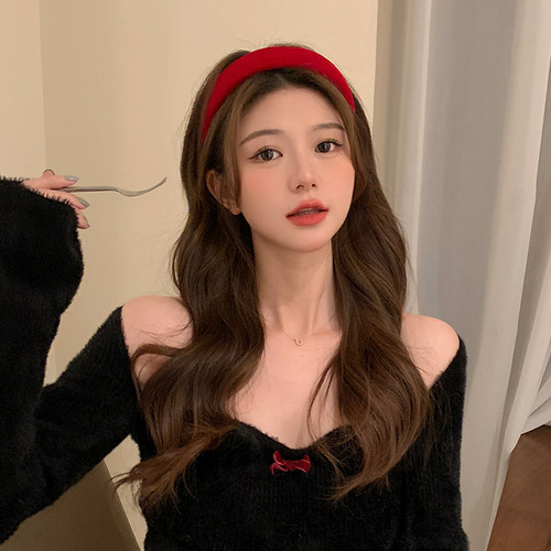 初心cx发箍日韩气质红色头箍