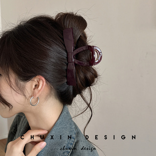 多发量大号蝴蝶结抓夹2025新款高级感盘发发抓鲨鱼夹发夹头饰韩国