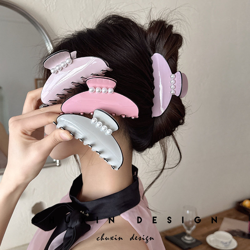 轻奢气质珍珠抓夹女法式高级感后脑勺盘发鲨鱼夹2025春夏新款发夹,饰品/流行首饰/时尚饰品新,发饰,淘宝优惠券,粉丝福利购,淘宝优惠卷