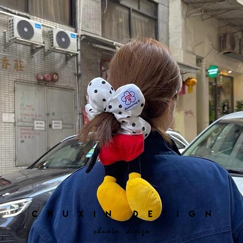 波点米奇屁屁发圈大肠圈可爱少女马尾丸子头扎头发绳皮筋发圈头饰