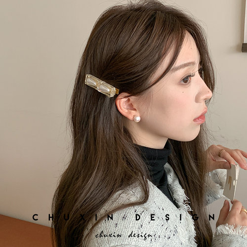 初心cx边夹日韩珍珠内嵌发夹