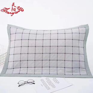 天阳舒适枕巾双人全棉纱布夏季枕巾防螨抗菌纯棉高档欧式一对装