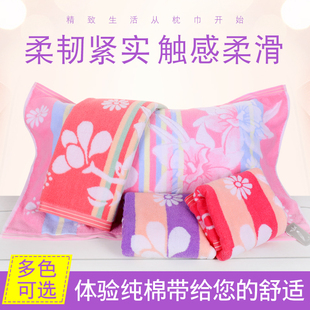 天阳无捻大老式毛巾枕巾全棉夏季防螨抗菌纯棉高档欧式一对装
