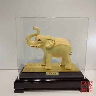 绒沙金黄金乔迁家居摆件风水摆件金象大象吉祥摆放送礼金银朋友