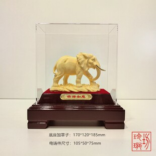 绒沙金黄金家居风水摆件金象大象工艺品吉祥如意象装饰品礼品摆放