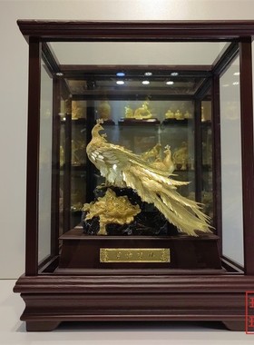 手工金箔商务礼品富贵吉祥孔雀