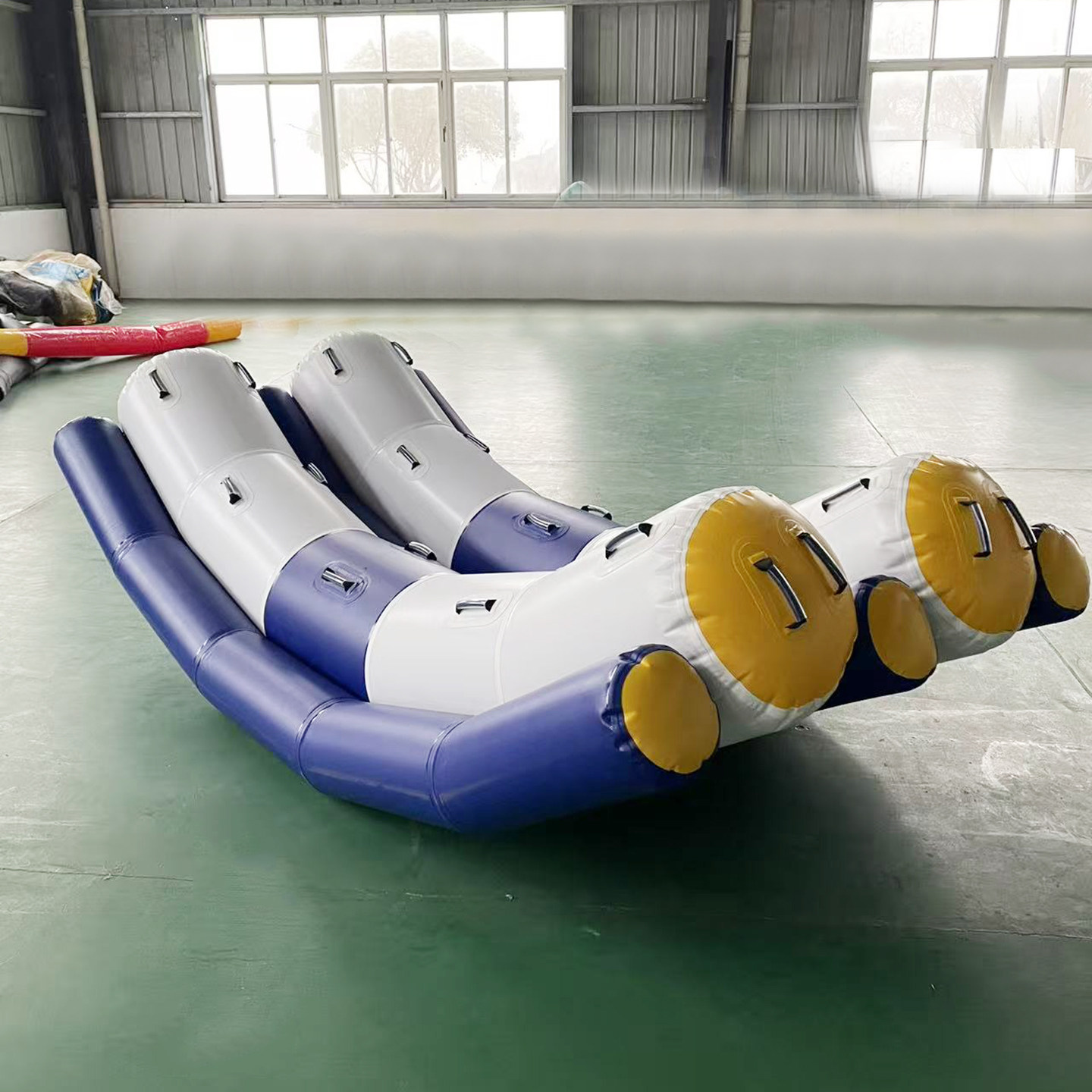 水上乐园海洋球池加厚充气玩具双排跷跷板蹦床游泳池三角滑梯新款