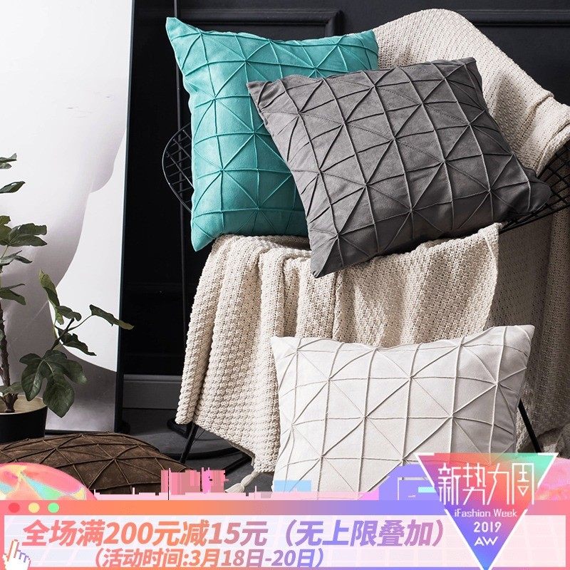 北欧风格抱枕样板房沙发靠枕套45x45正方形不含芯丝绒靠垫天鹅绒|msdalam kategori rumah Fabrik, bantal/bantal - dari Buy2taobao.com untuk memberikan perkhidmatan ejen Taobao profesional membeli