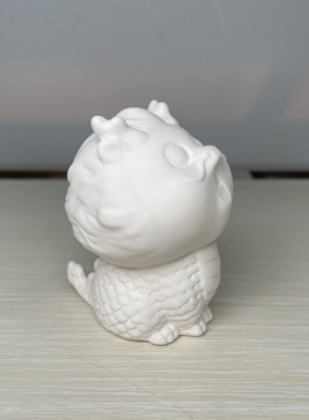 景德镇龙年吉祥物公仔小动物高白泥素烧素坯陶艺装饰品加工半成品