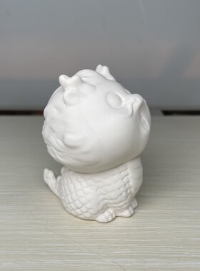 景德镇龙年吉祥物公仔小动物高白泥素烧素坯陶艺装饰品加工半成品