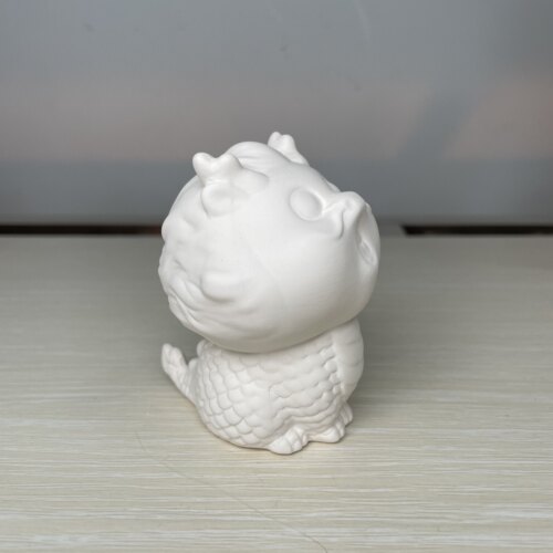 景德镇龙年吉祥物公仔小动物高白泥素烧素坯陶艺装饰品加工半成品