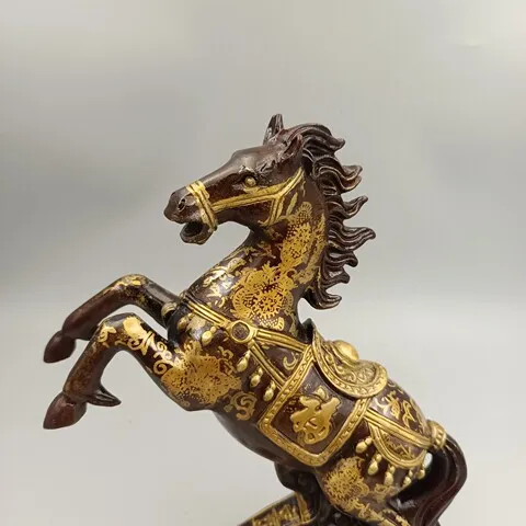 工艺品装饰铜马摆件做旧仿古家居立马创意礼品客厅鎏金