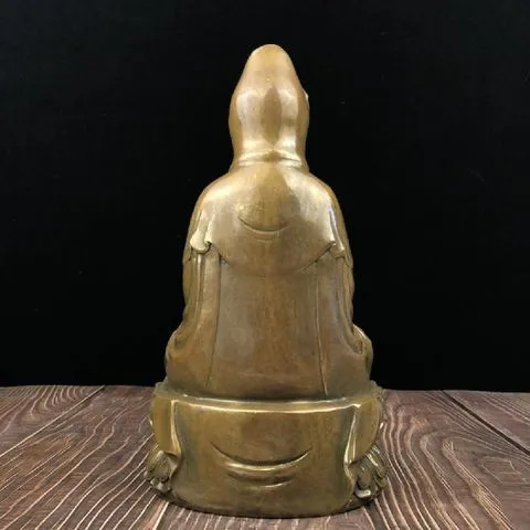 神像摆件黄铜古韵斋观音铜器坐工艺品大中小观音