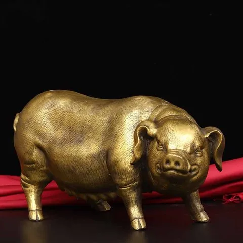 摆件工艺礼品生肖猪铜猪大号家居摆设母猪金猪黄铜