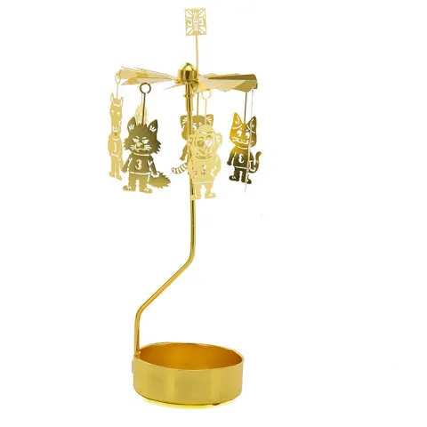 镂空烛台欧式猫和老鼠蜡烛野兽派走马灯浪漫创意旋转香薰