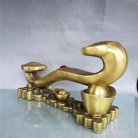 家居摆件工艺品黄铜古韵斋办公黄铜器如意