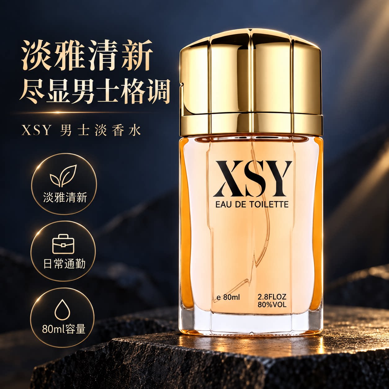相思雨XSY男士魅惑古龙香水 淡雅清新持久留 魅力无限 大容量80ML