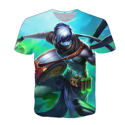 王者荣耀扁鹊原皮衣服3D印花短袖T恤衫马超女中小学生少年cos上衣