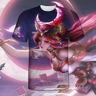 王者荣耀不知火舞绯月行衣服印花短袖T恤衫夏男女学生青少年上衣
